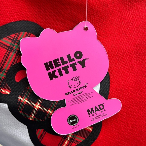 NWT Hello Kitty Holiday Christmas Sweatshirt Plaid Women's Large - Picture 5 of 9
